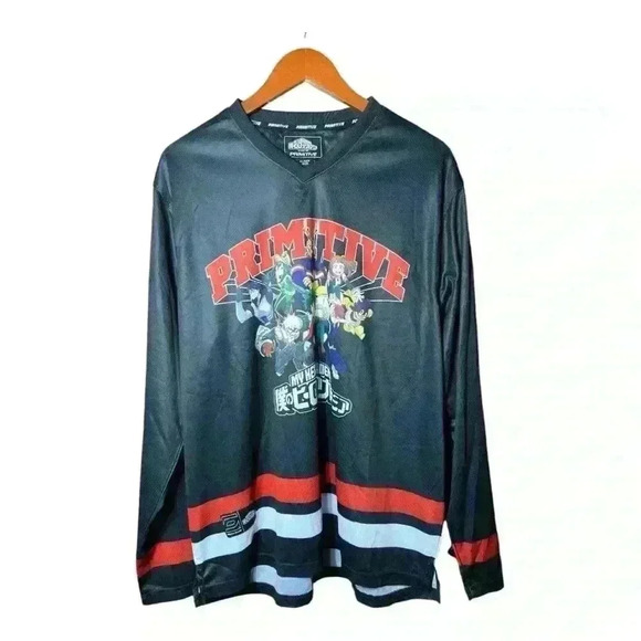 🆕 Primitive x My Hero Academia Black Hockey Jersey. Size XL, NWT - Picture 4 of 12